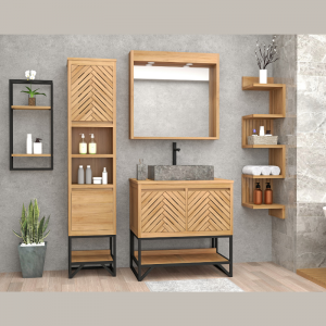 MEUBLE DE SALLE DE BAIN SPLASH 2 PORTES 1 TIROIR 1 NICHE 120 CM