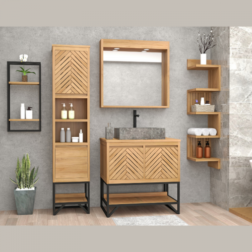 MEUBLE DE SALLE DE BAIN SPLASH 2 PORTES 1 TIROIR 1 NICHE 120 CM