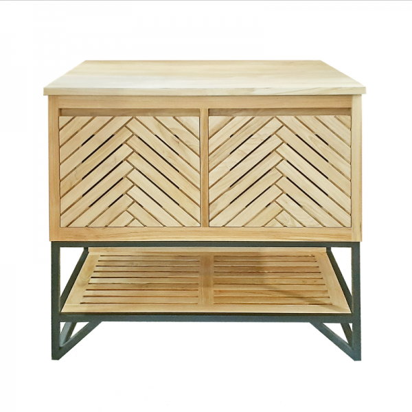 MEUBLE DE SALLE DE BAIN SPLASH 2 PORTES 1 NICHE 80 CM