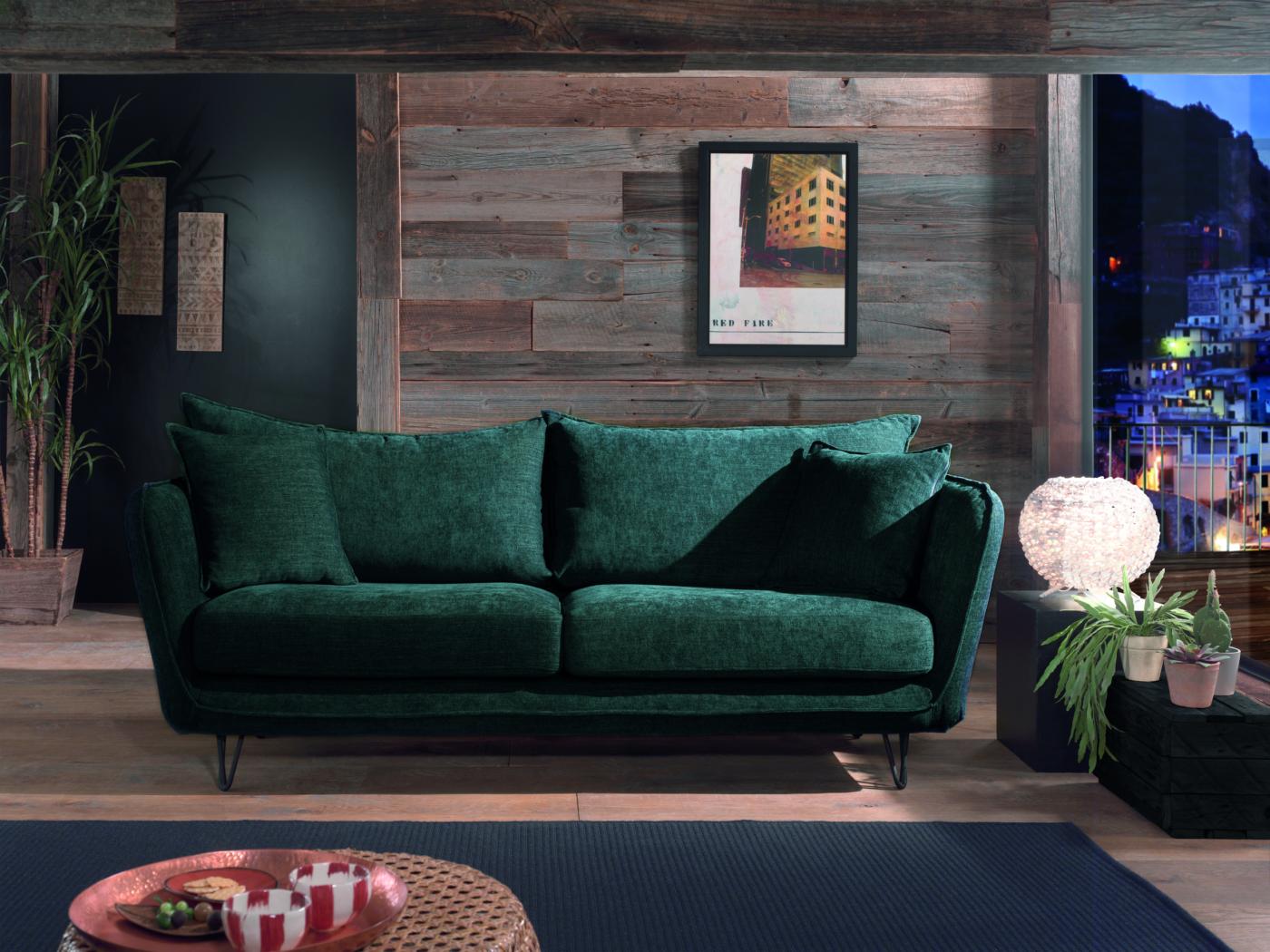 CANAPÉ HASTING 3 PLACES BLEU PETROLE