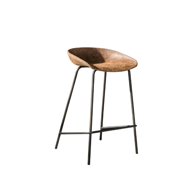 TABOURET ERGO  PU MARRON