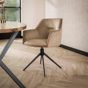 FAUTEUIL PULL ROTATIF VELVET CHAMPAGNE