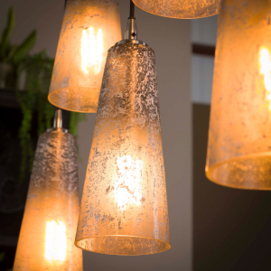 SUSPENSION 7 STONE EN VERRE IMITATION PIERRE