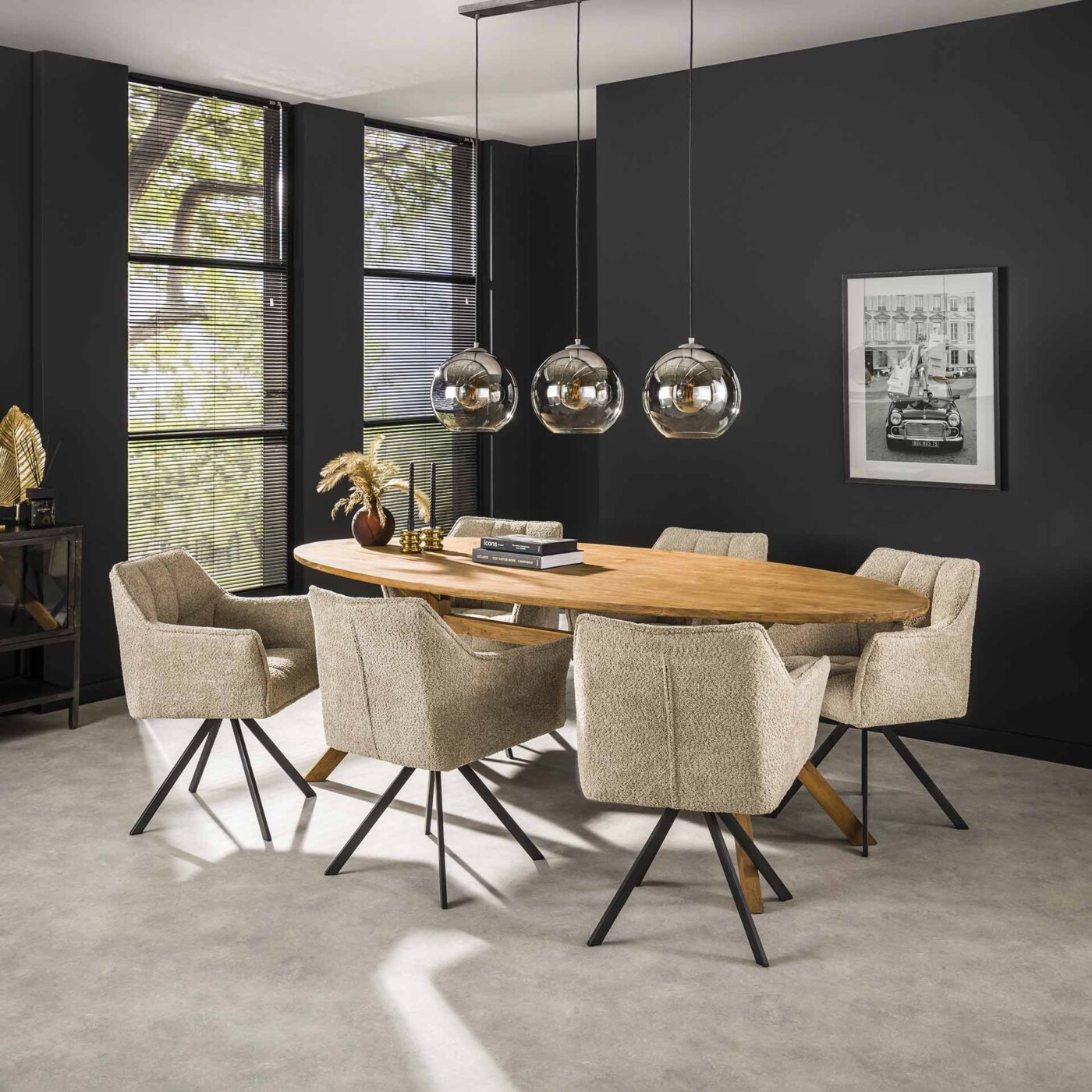 Table de repas ovale 240 cm teck massif