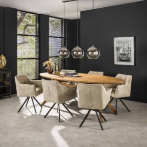 Table de repas ovale 240 cm teck massif