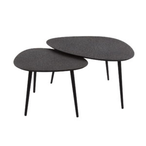 Set de deux tables basses gigognes ABYDOS métal noir