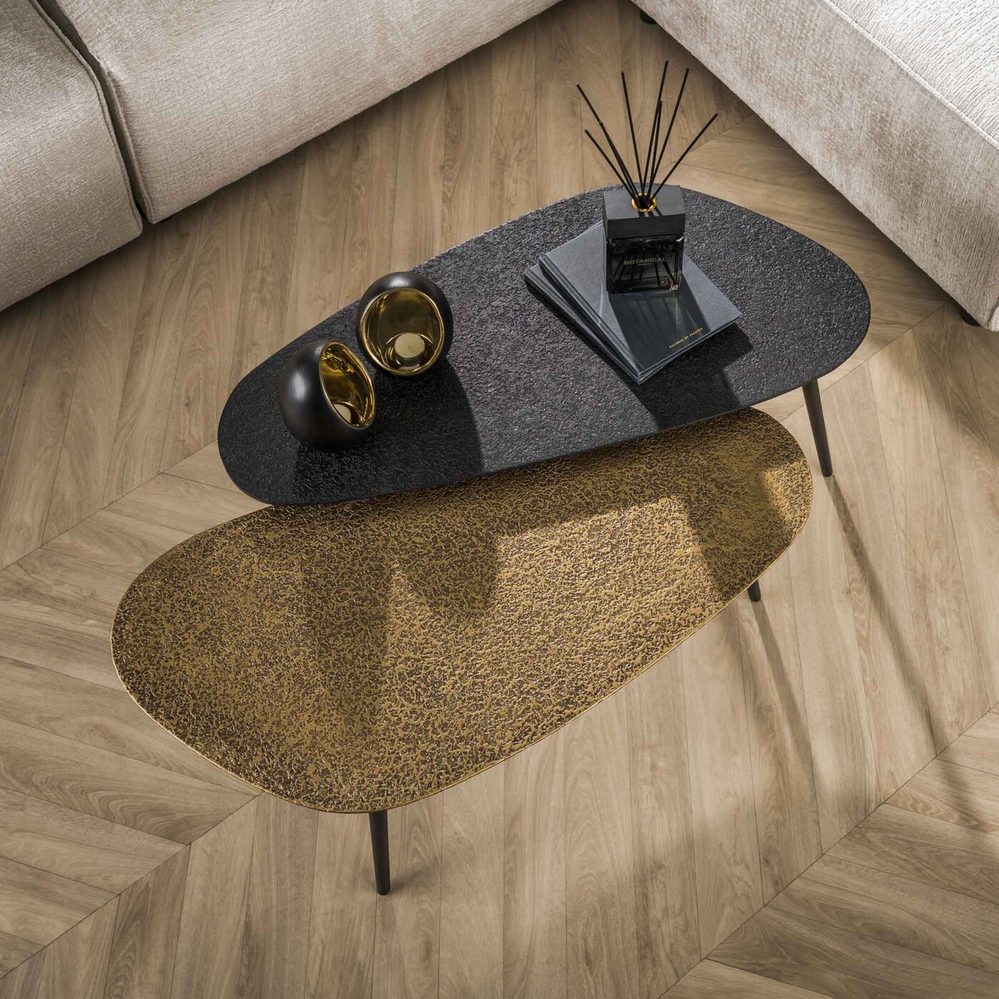 Set de deux table ABYDOS métal noir et bronze – Image 4
