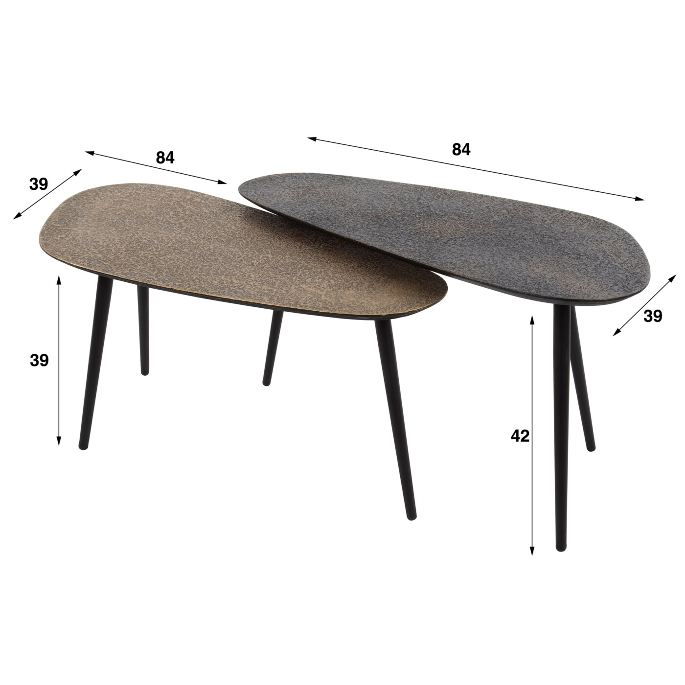 Set de deux table ABYDOS métal noir et bronze – Image 2