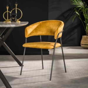 Fauteuil ILONA jaune en tissu