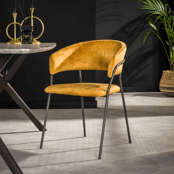 Fauteuil ILONA jaune en tissu