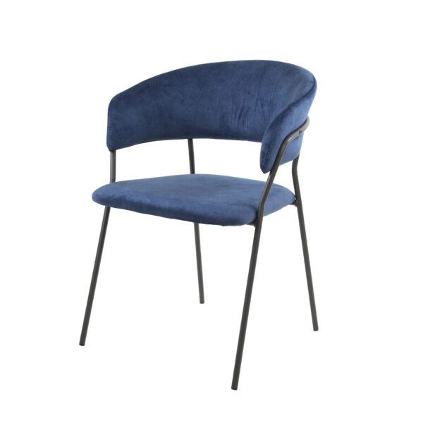 Fauteuil ILONA bleu en tissu