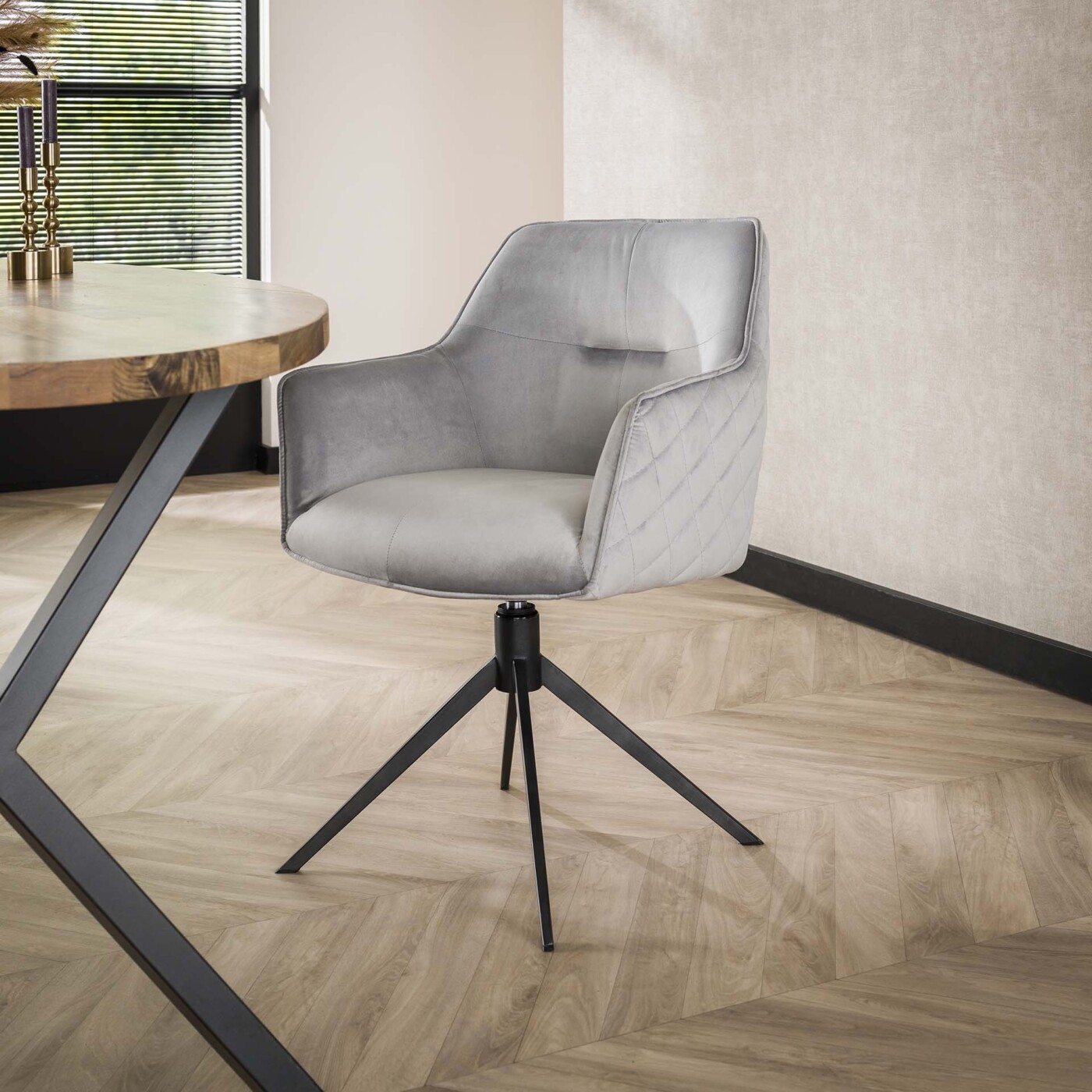 Fauteuil PULL pivotant tissu velvet – Image 2