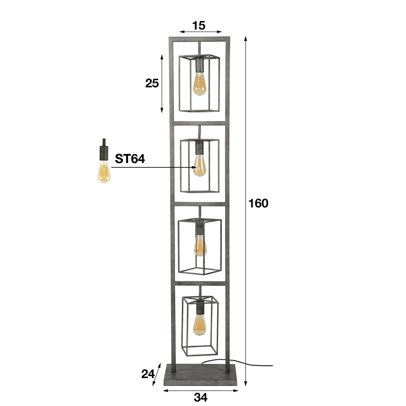 Lampe sur pieds 4 abats-jour CHATEAU – Image 4