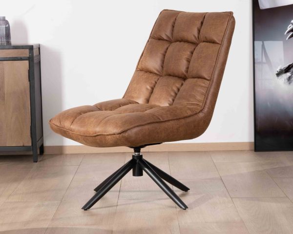 Fauteuil GRUNDY pivotant havane