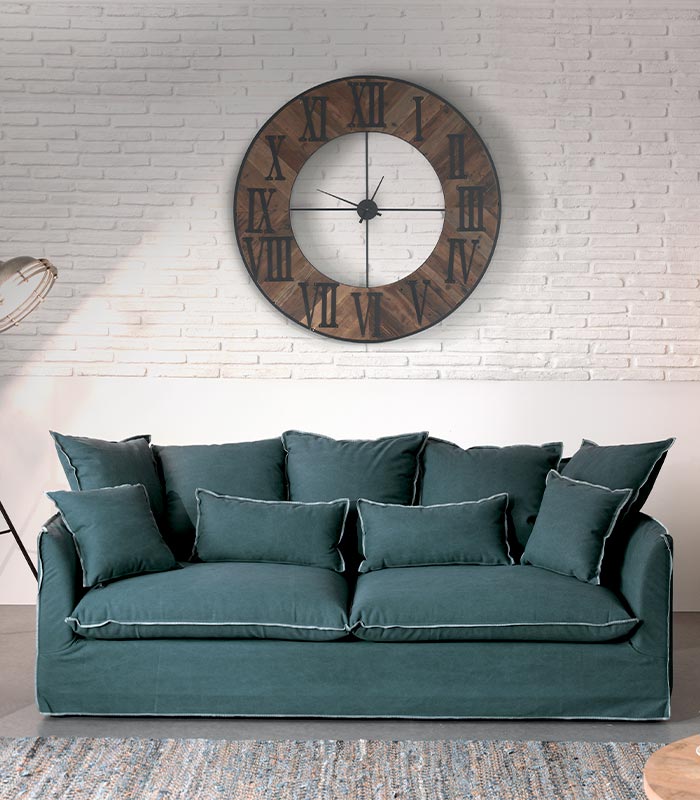 Canapé 3 places NORTHWEST bleu pétrole