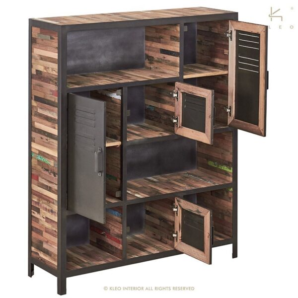 Bibliothèque LOCKER 4 portes, 4 niches.