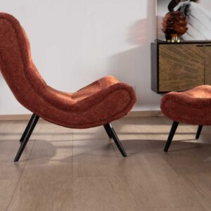 Fauteuil et pouf CASPE terracotta