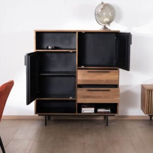 Meuble de rangement haut 2 portes 2 tiroirs 3 niches OPLAND