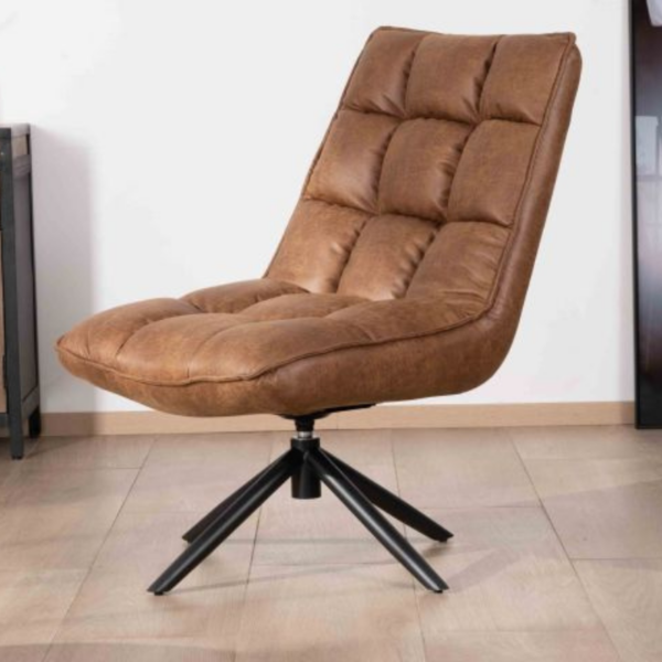 Fauteuil GRUNDY pivotant havane