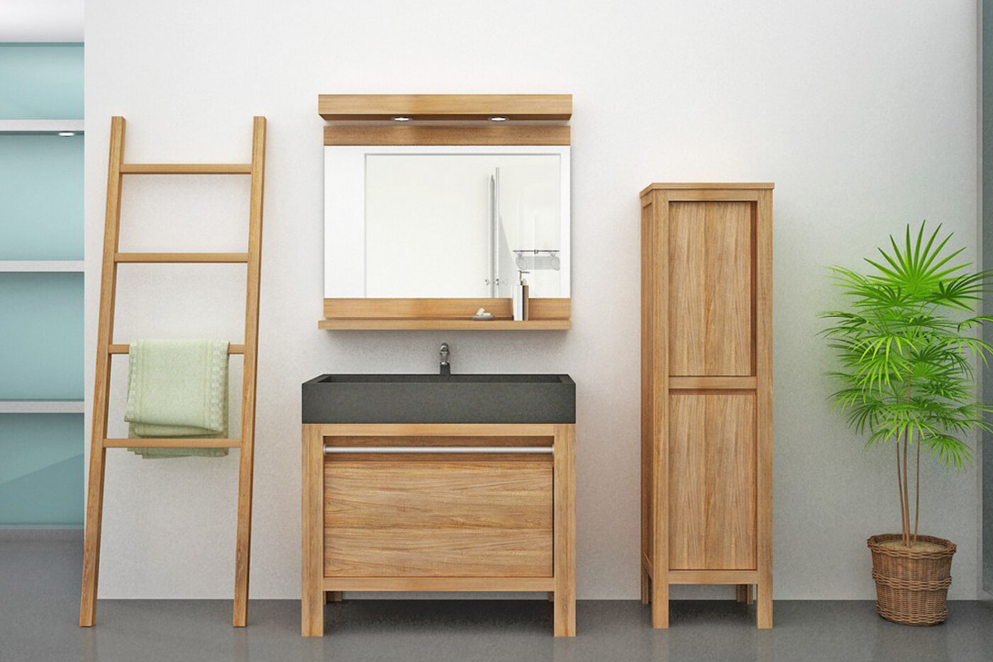 Meuble de salle de bain 1 vasque HORIZON 90 cm – Image 2