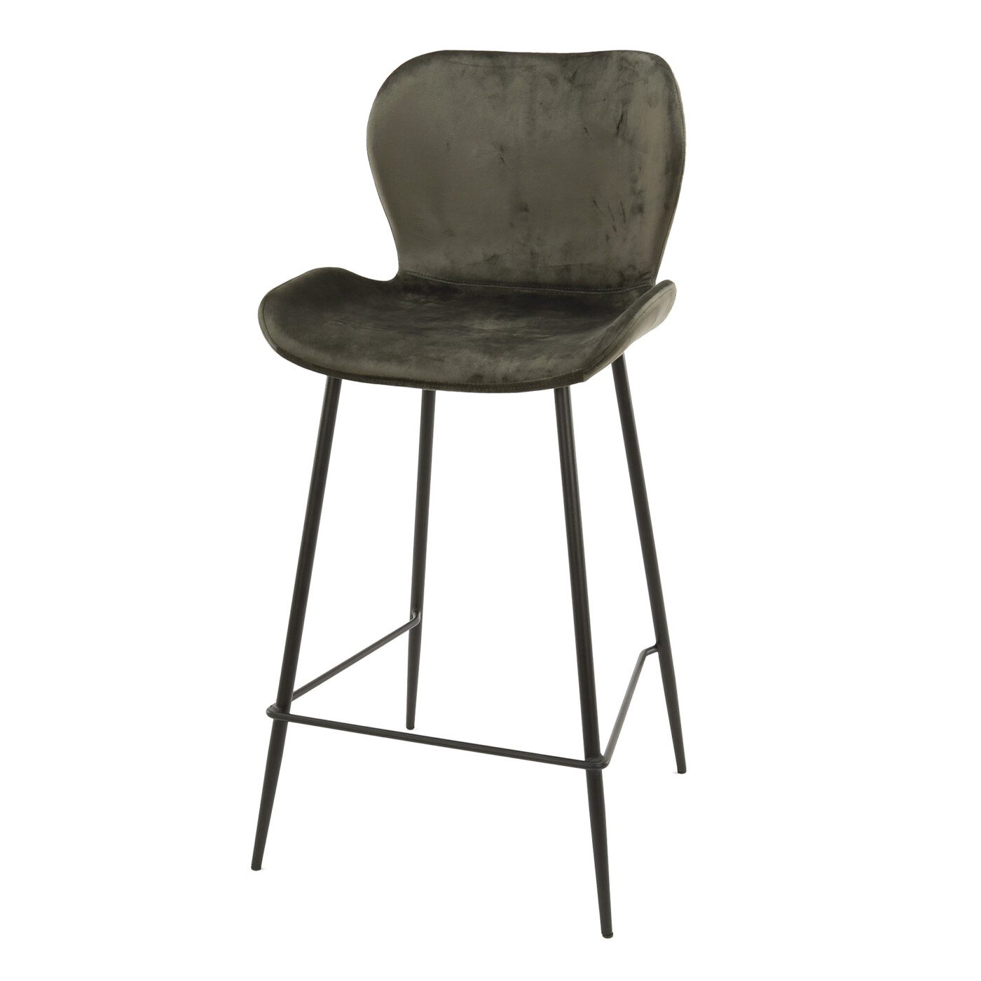 Chaise d'ilot central ROUND tissu velvet anthracite – Image 3