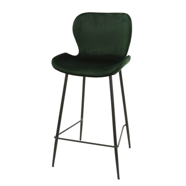Chaise d'ilot central ROUND tissu velvet vert
