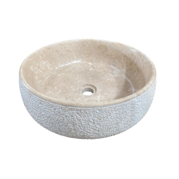 Vasque de salle de bain LOTUS en marbre blanc