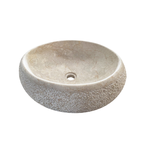 Vasque de salle de bain TUBEROSE en marbre blanc