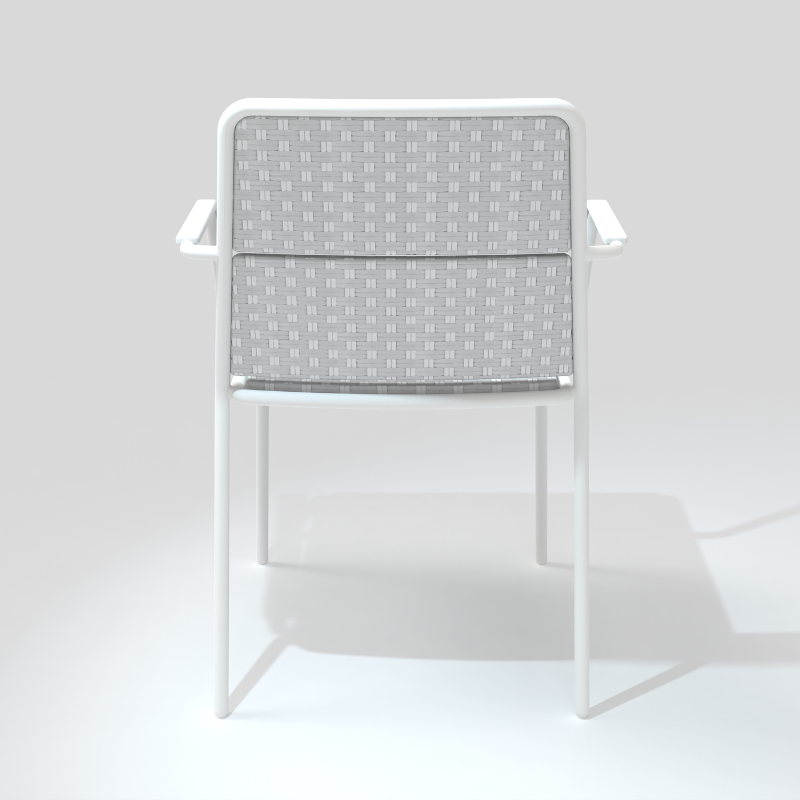 Chaise avec accoudoirs collection A600 blanc/perle – Image 5