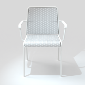 Chaise avec accoudoirs collection A600 blanc/perle