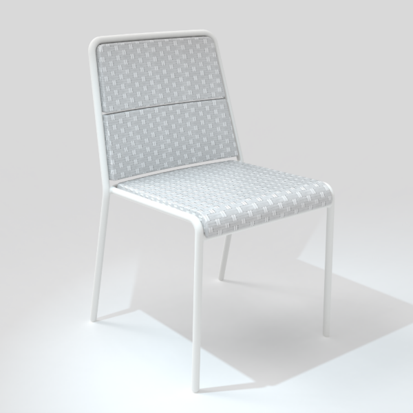 Chaise collection A600 blanche/perle