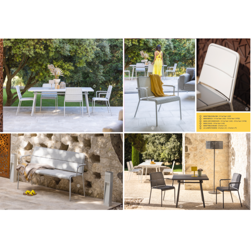 Chaise avec accoudoirs collection A600 blanc/perle – Image 6