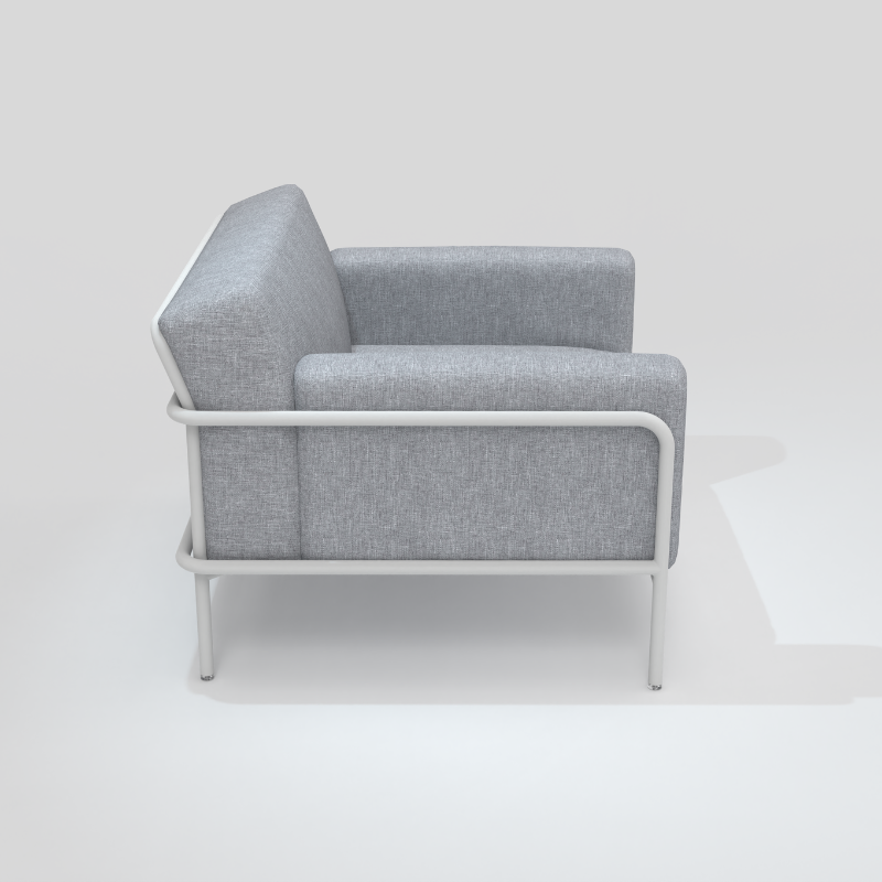 Fauteuil collection A600 perle blanche/ lin gris – Image 3