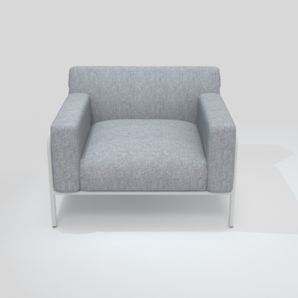 Fauteuil collection A600 perle blanche/ lin gris