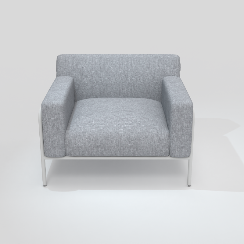 Fauteuil collection A600 perle blanche/ lin gris – Image 2