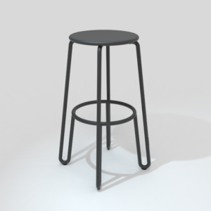 Tabouret de bar HUGGY charbon