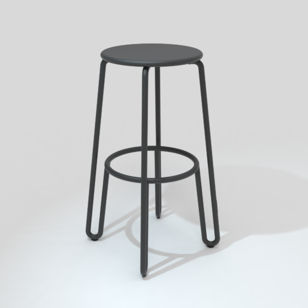 Tabouret de bar HUGGY charbon