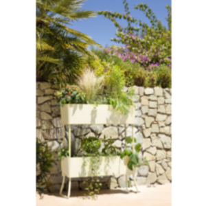 Jardiniere verticale double GREENS blanche