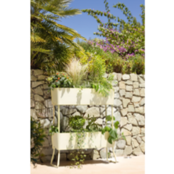 Jardiniere verticale double GREENS blanche