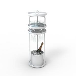 Desserte multi-plateaux blanche