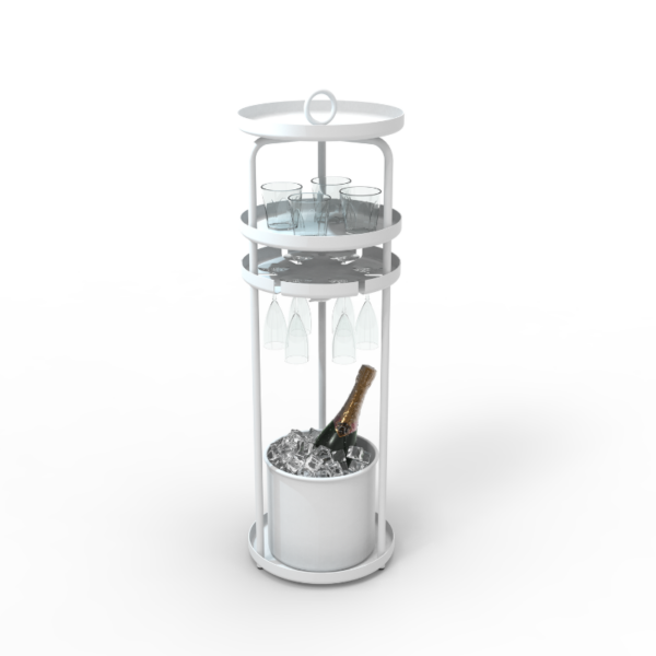 Desserte multi-plateaux blanche