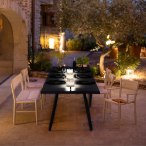 Table de repas STIPA charbon 100 X 200 cm