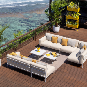 Canapé modulable collection A600 perle blanche / lin gris