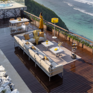 Canapé modulable collection A600 perle blanche / lin gris