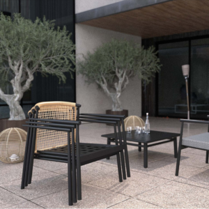 Fauteuil lounge Agathe charbon