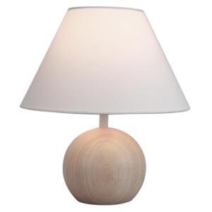 Lampe à poser base bois d’hévéa