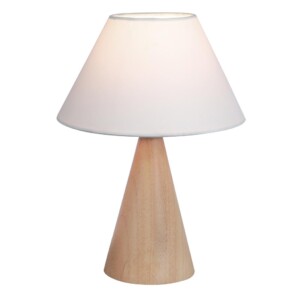 Lampe à poser base bois d’hévéa