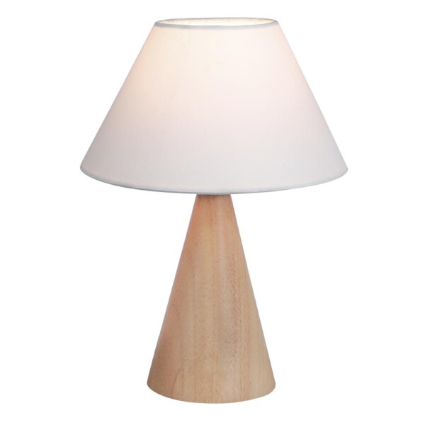 Lampe à poser base bois d’hévéa