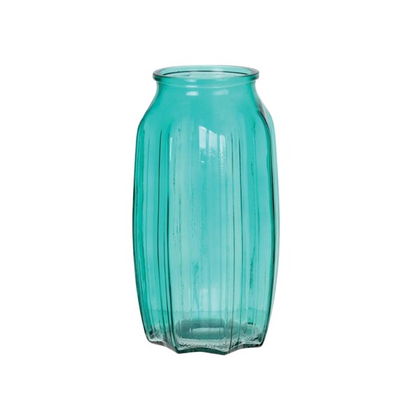 Vase en verre hexagonale avec striures