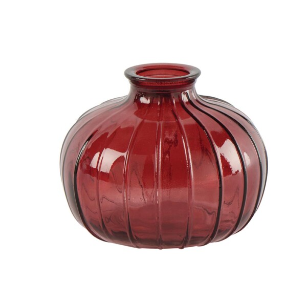 Vase bombé en verre rubis